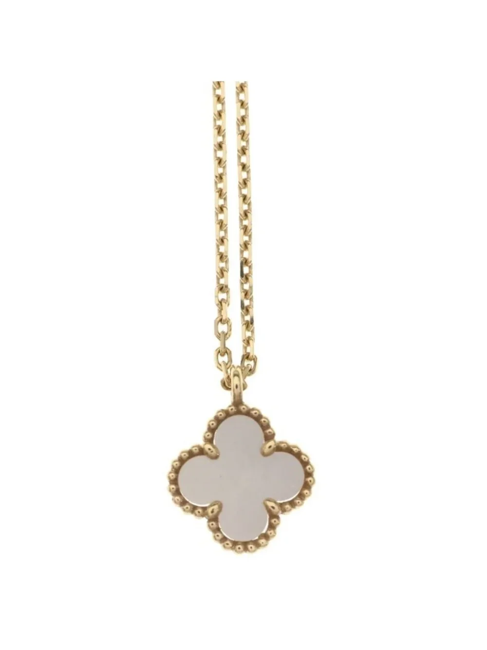 Van Cleef & Arpels Sweet Alhambra Mother of Pearl 18k Yellow Gold Necklace